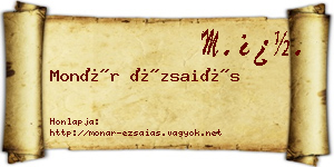 Monár Ézsaiás névjegykártya
